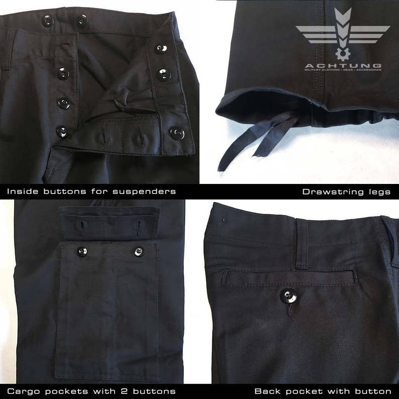 Original German Black Moleskin Pants Etsy