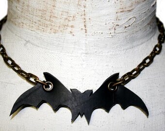 Halloween Bat Necklace in Rubber