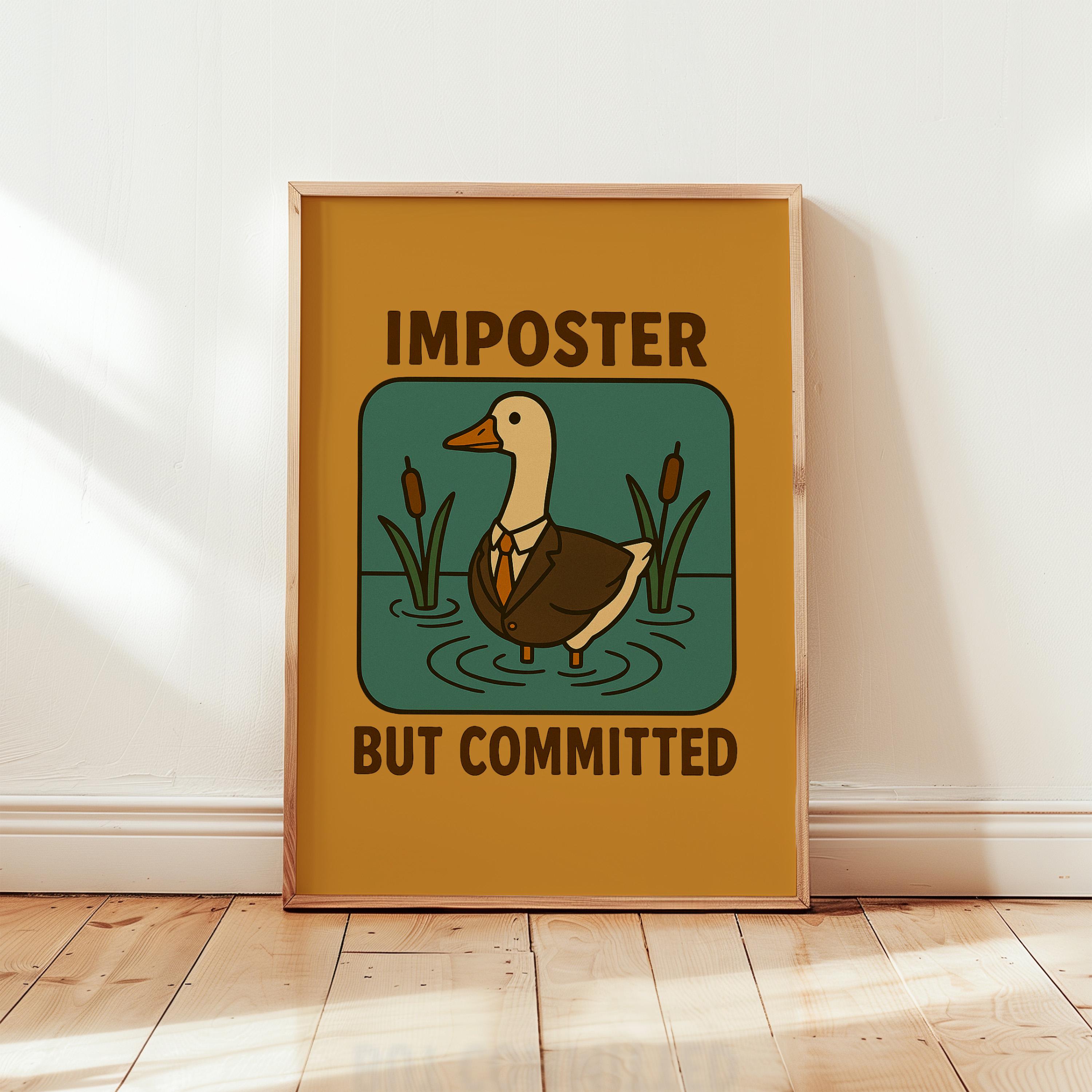 Imposter Duck Retro Poster: Funny Office Motivation, Animal Print