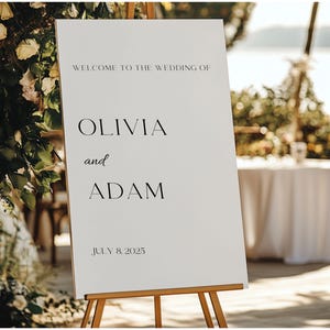 Wedding Welcome Sign Template, Welcome to Our Wedding - Digital PDF ready for print, Modern Minimalist Wedding Sign