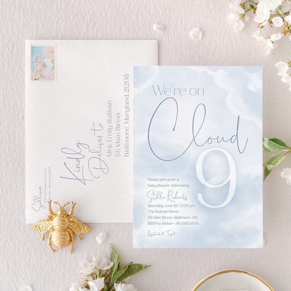 Cloud Nine Baby Shower Invitations Etsy