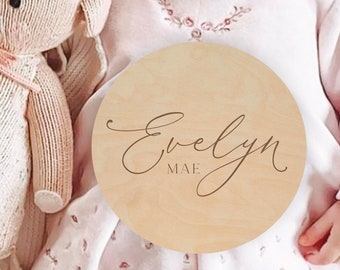 Baby Name Sign | Wooden Engraved Baby Name Reveal Plaque | Name Announcement | Birth Announcement Sign for Hospital | Baby Shower Gift