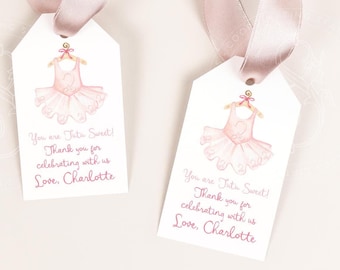 Tutu Birthday Party Favor Tags: Personalized Ballet Thank You
