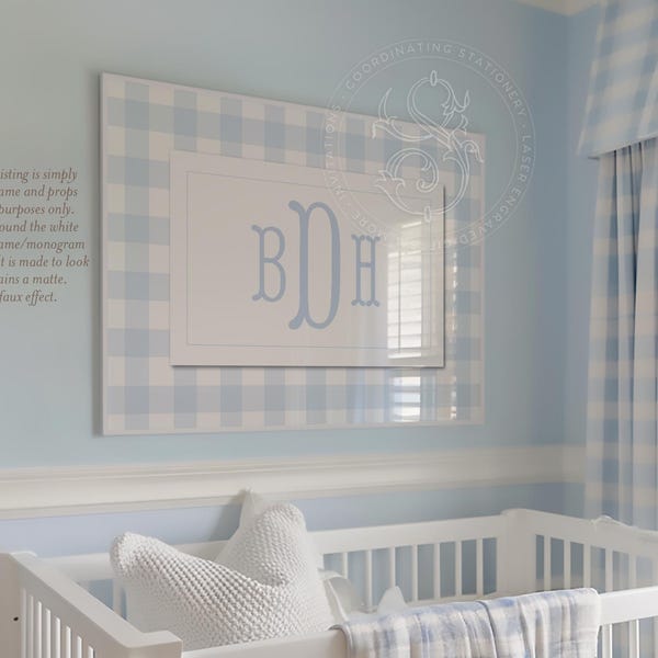 Over Crib Monogram Art Print for Baby Boy Nursery