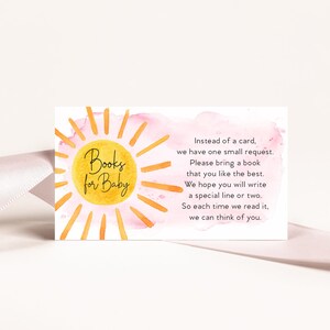 INSTANT DOWNLOAD Sunshine Baby Shower Books for Baby Insert - my sunshine