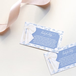 Carte d'insertion de demande de livre pour baby shower chinoises - Shower de bébé garçon - Imprimables assortis TÉLÉCHARGEMENT INSTANTANÉ - Nœud héritage - Apportez un livre
