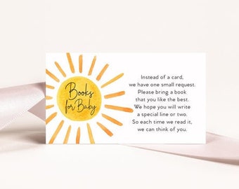 INSTANT DOWNLOAD Sunshine Baby Shower Books for Baby Insert - my sunshine - gender neutral