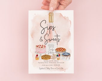 Sips and Sweets Bridal Shower Invitation: Champagne Brunch