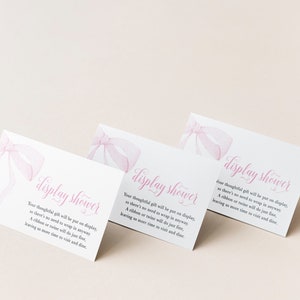 Display Shower Insert Printable - Girl Baby Shower - Pink Heirloom Bow ...