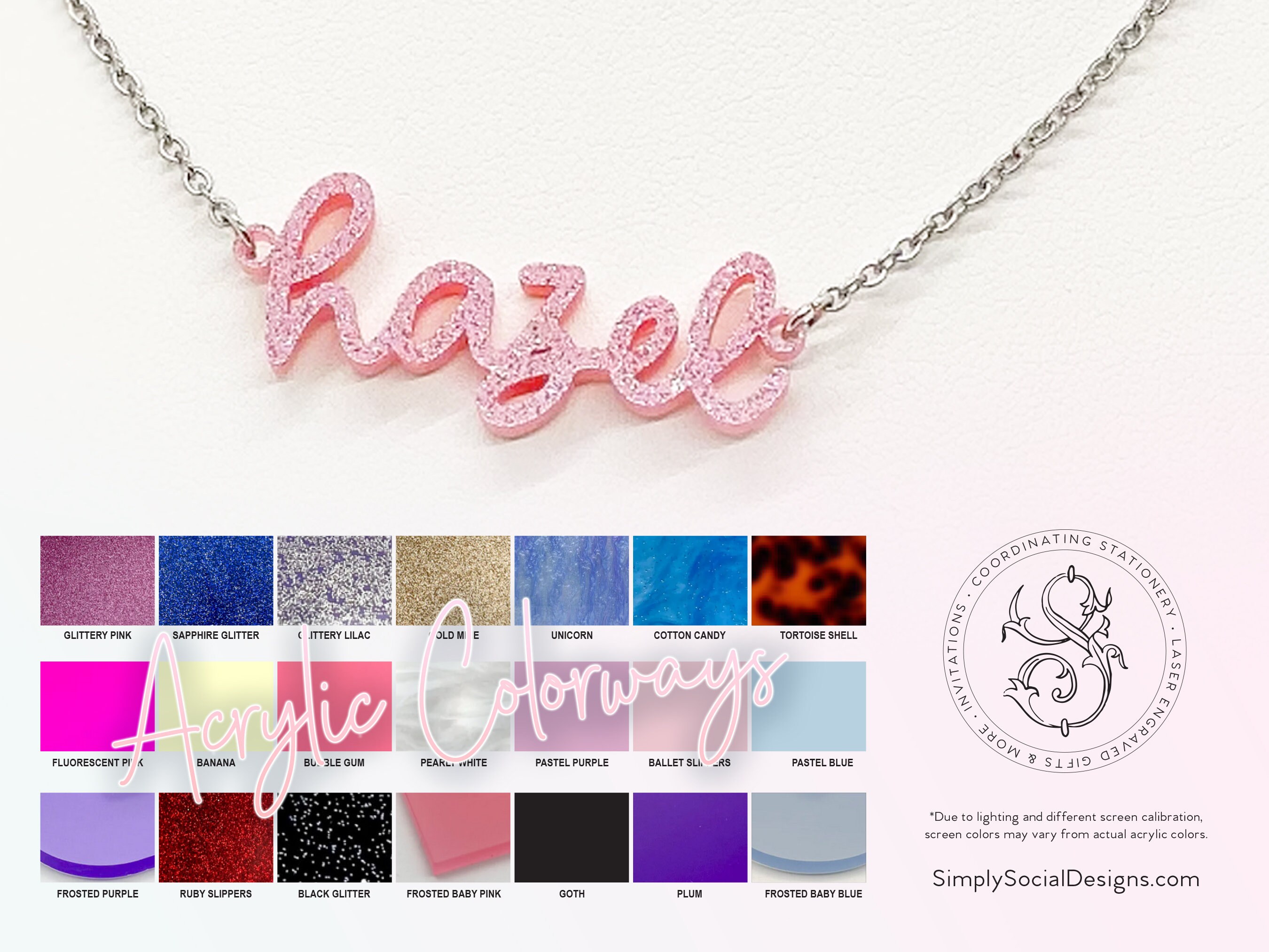 Pink name necklace online