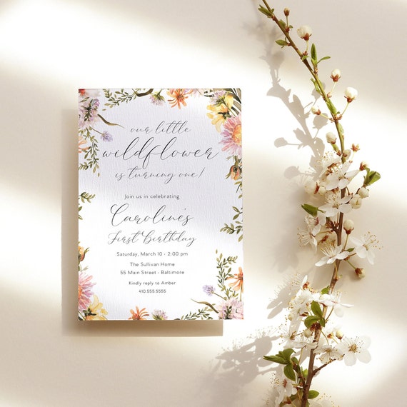Invitaciones de cumpleaños de flores silvestres Nuestra - Etsy España Invitaciones de cumpleaños de flores silvestres Nuestra - Etsy España