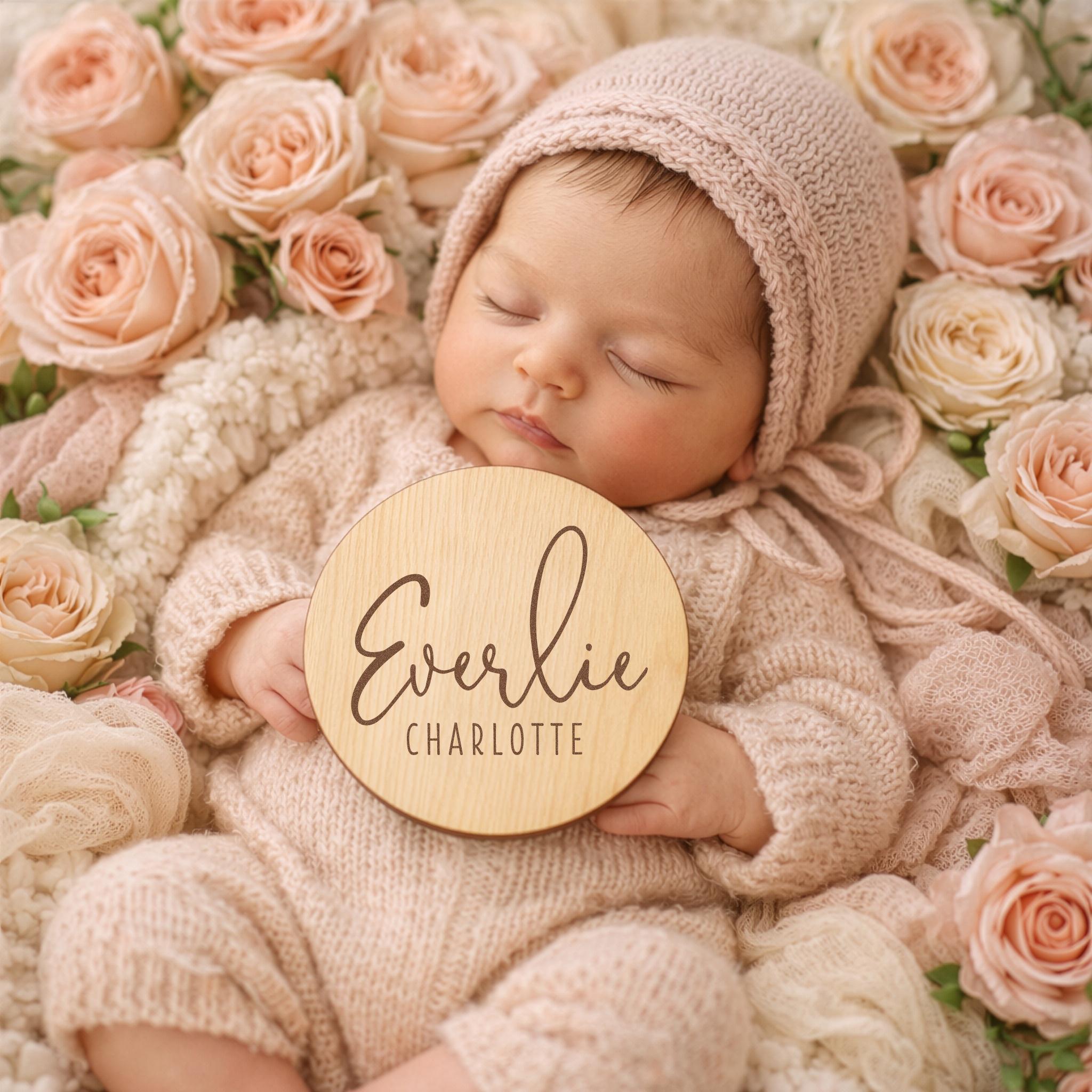 B.A.P デヒョン3rd BABY DAY 公式 フォト 直筆サイン入り Laser Engraved Baby Name Sign: Birch Wood Newborn Photo Prop - Etsy