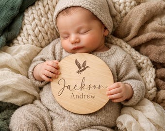 Mallard Duck Baby Boy Name Announcement Sign for Hospital
