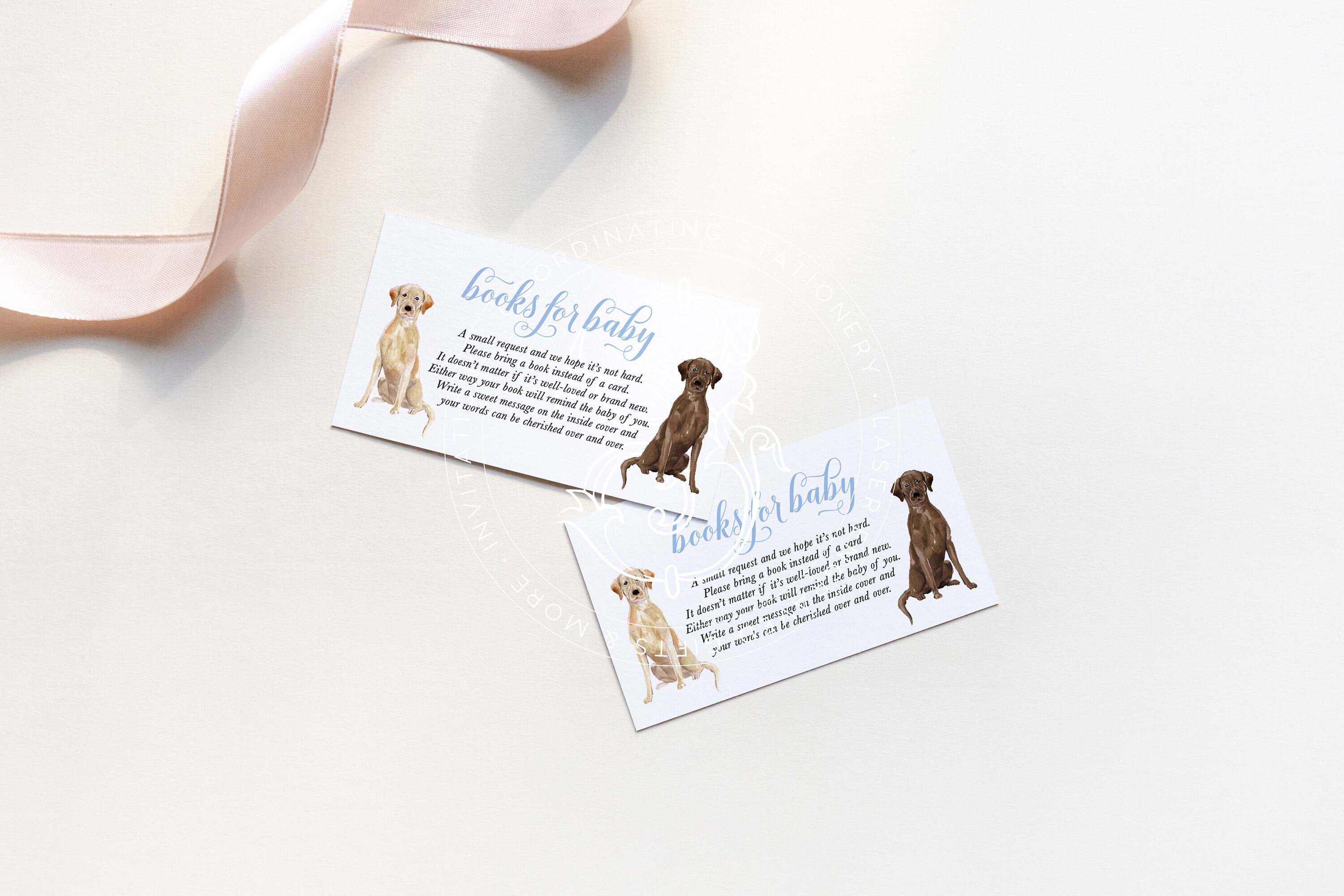 Books for Baby Insert Cards Printed for Boy Baby Shower with Labrador  Retrievers - Baby Boy Sprinkle