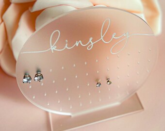 Personalized Earring Holder for Girls: Acrylic Jewelry Organizer