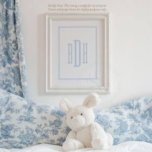Monogram Art Print for Baby Boy Nursery
