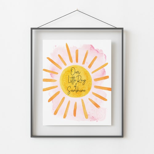 Sunshine Nursery Wall Art Our Little Ray of Sunshine Etsy