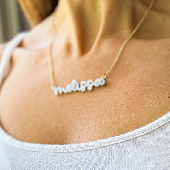 Personalized Plastic Nameplate Necklace 