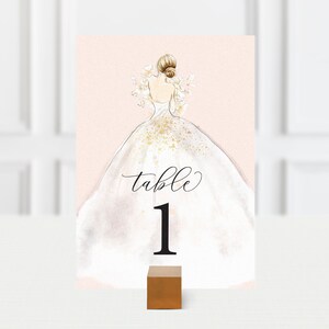 Printable Table Numbers - Bridal Shower Table Signs - Bridal Luncheon - Bridesmaids Lunch - Bridal Tea - Brunch with the Bride