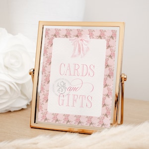 Cards and Gifts 8x10 Sign for Fancy Pink Bow Girl Baby Shower Printable - Printable 8x10 - watercolor Pink Bow Baby Sprinkle
