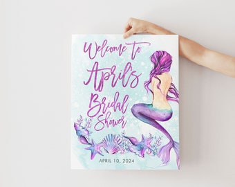 Mermaid Bridal Shower Welcome Sign - Under the Sea