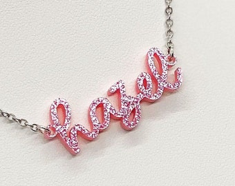 Plastic Name Necklace Personalized 