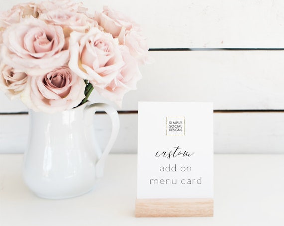 ADD ON Menu Card to Match any Design in the Shop | Etsy