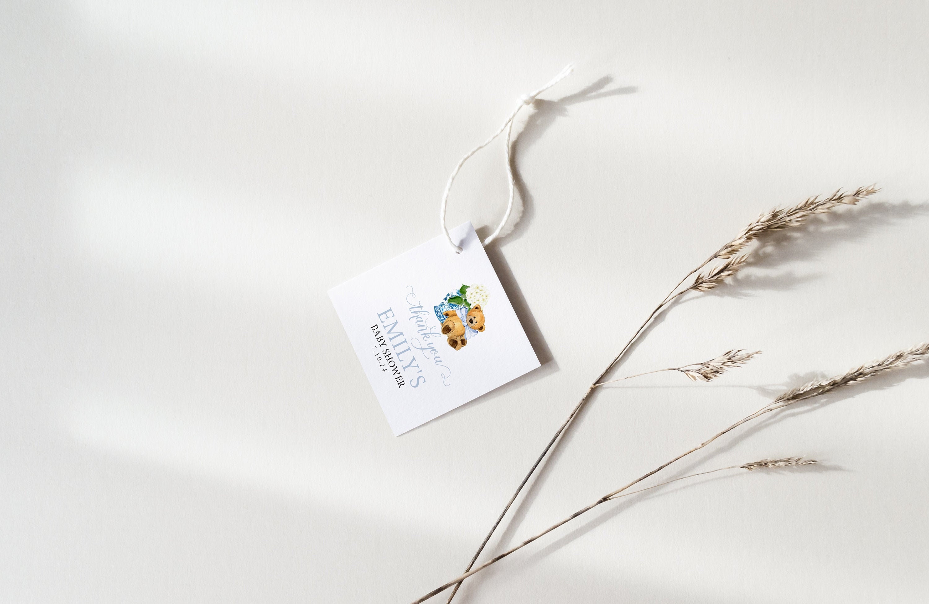 Ginger Jar Teddy Bear Favor Tag Baby Shower Favor It S A Boy Little Cub Baby Boy Chinoiserie Hydrangea Teddy Bear Baby Shower