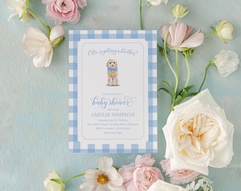 Boy Baby Shower Invitations with dog
