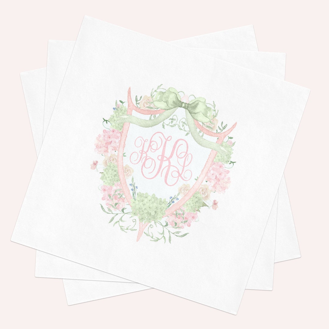 Napkins for Baby Shower or Birthday Party, Personalized Monogram