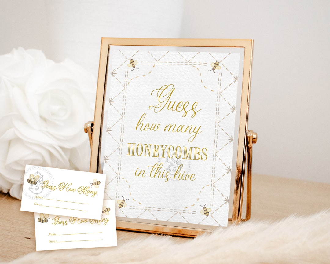 Honey Bee Baby Shower Printable Game Guess How Many Honeycombs Baby ...