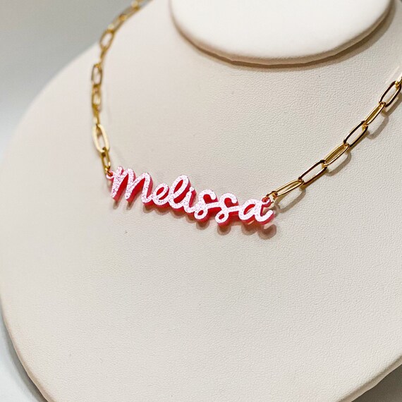 Acrylic Name Necklace Personalized 