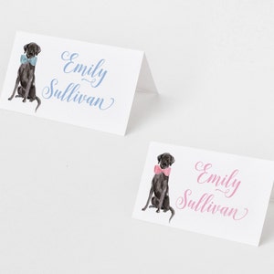 Printed Escort Cards for Baby Shower - Labrador Retriever Place Cards - Personalized Seating Cards with Dog Puppy