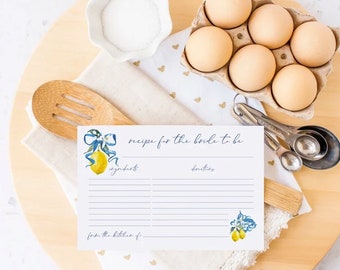 Zitrone Rezeptkarten: Brautparty Spiel (Instant Download)