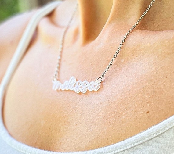 Plastic Name Necklace Personalized 