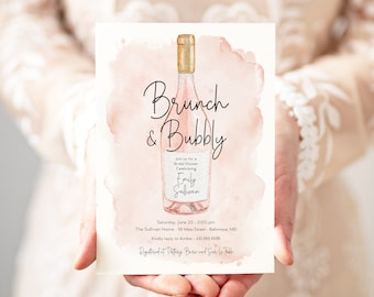 Champagne Bridal Shower Invitation: Brunch and Bubbly (Digital File)