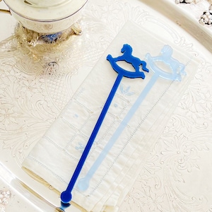 Rocking Horse Drink stirrers for Boy baby shower - cocktail stirrers - acrylic stir sticks - swizzle stick - baby girl sprinkle image 9