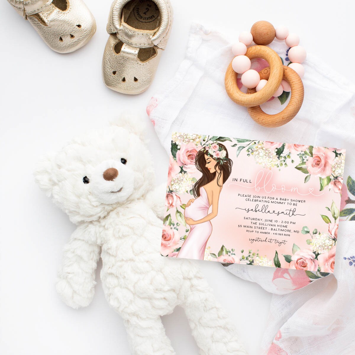Brunette Mom To Be Baby Shower Invitation Pink In Full Bloom Boho Pregnant Mom Baby Shower Invitation Baby Bump Brunette Mom To Be Baby Shower Invitation Pink In Full Bloom Boho Pregnant Mom Baby Shower Invitation Baby Bump