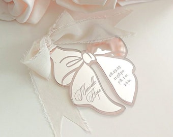 Keepsake Christmas Ornament Baby Girl baby’s First christmas ornament birth statistic ornament birth information stats