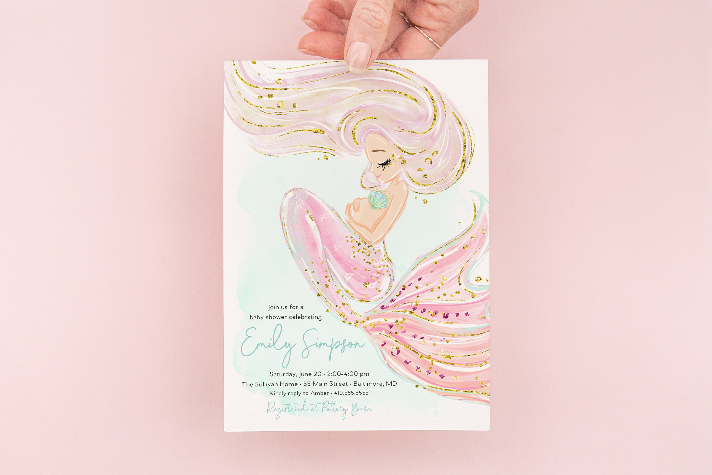 etsy under the sea baby shower invitations