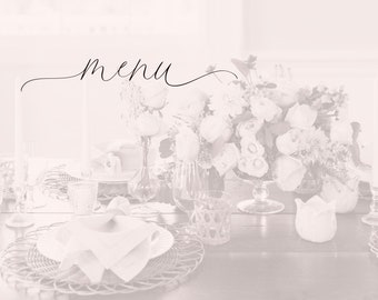 ADD ON Menu Card to Match any Design in the Shop