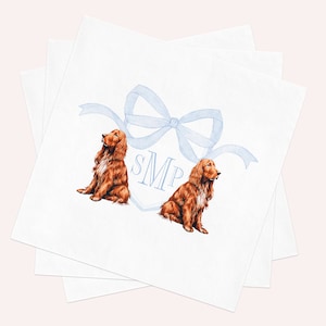 Irish Setter Baby Shower Napkins: Custom Monogrammed Cocktail Napkins