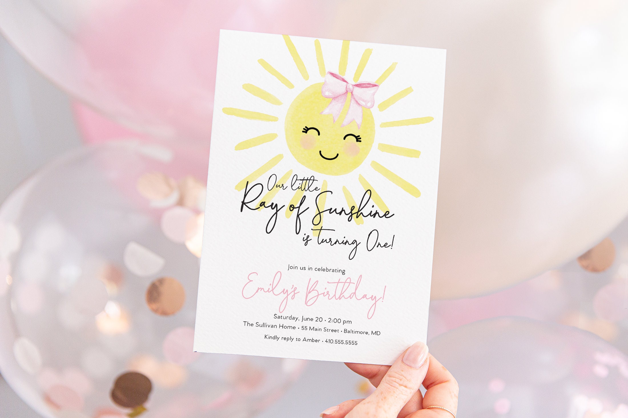 Sunshine First Birthday Invitation Our Little Ray of Etsy