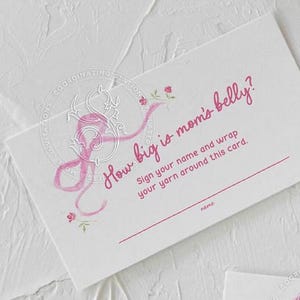 Hoe groot is de buik van moeders babyshowerspel - babyshower voor meisjes - roze strik - roze lint - afdrukbaar