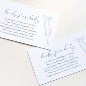 Junge Blau Schleife Baby Shower Bücher für Baby Insert Karte - Boy Baby Shower - Bring ein Buch statt einer Karte - Printables INSTANT DOWNLOAD