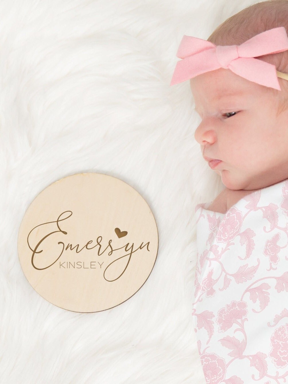 Baby Girl Name Sign Wooden Baby Name Announcement Sign Etsy