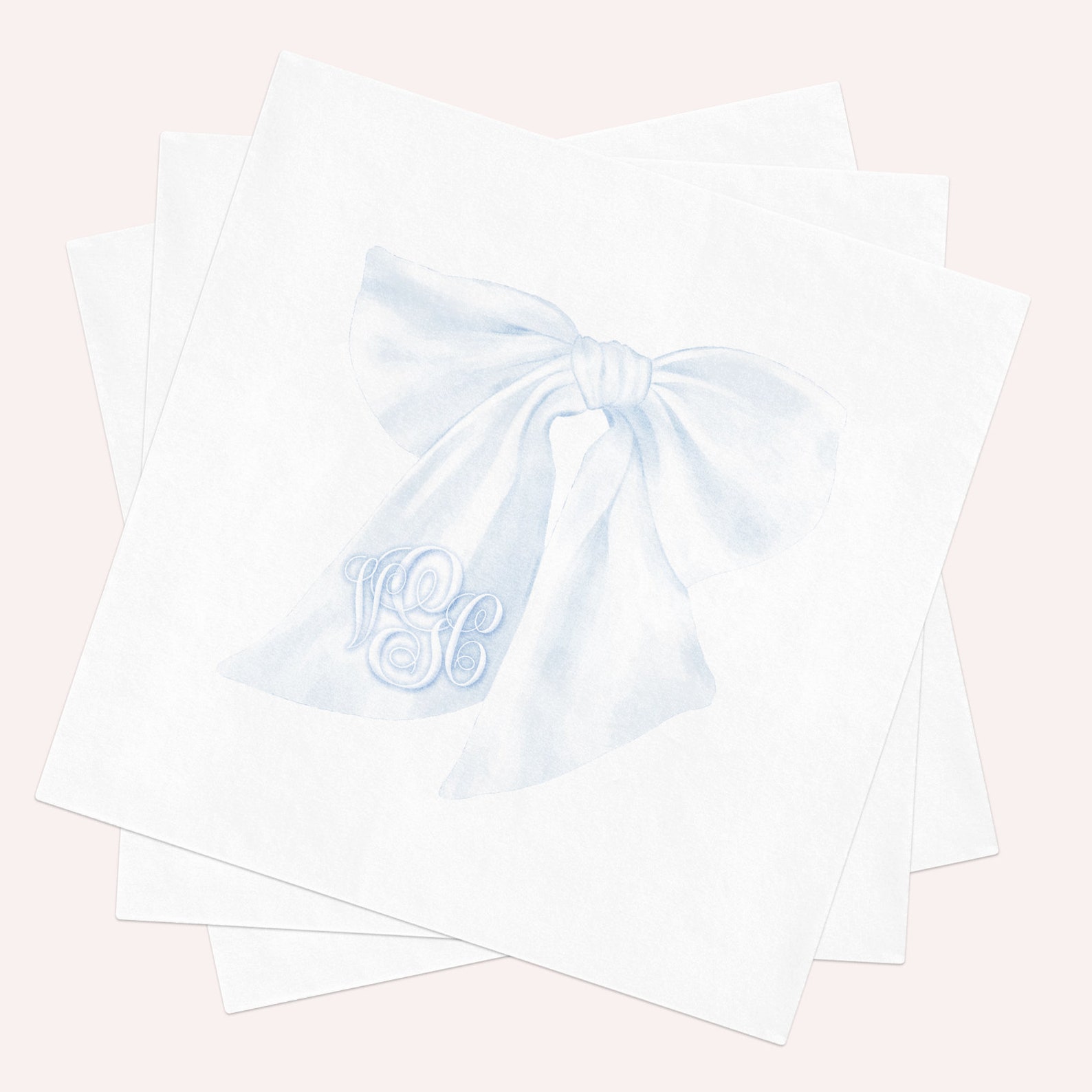 Napkins for Boy Baby Shower Blue Bow Paper Napkins Etsy