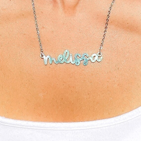 Plastic Name Necklace Personalized 