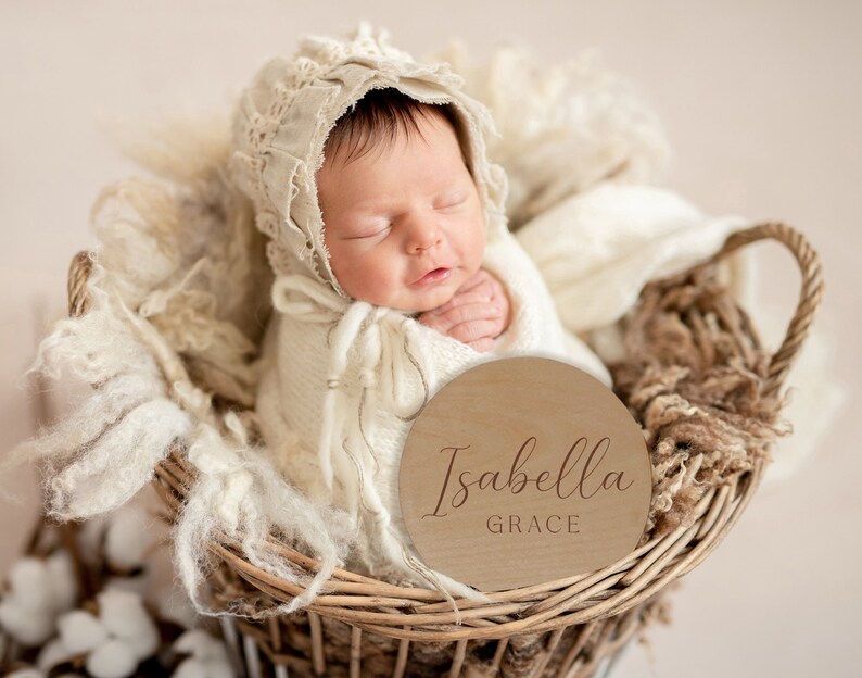 Wooden Baby Name Announcement Sign Baby Name Reveal Plaque Etsy