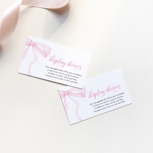 Display Shower Insert Printable - Girl Baby Shower - Pink Heirloom Bow ...